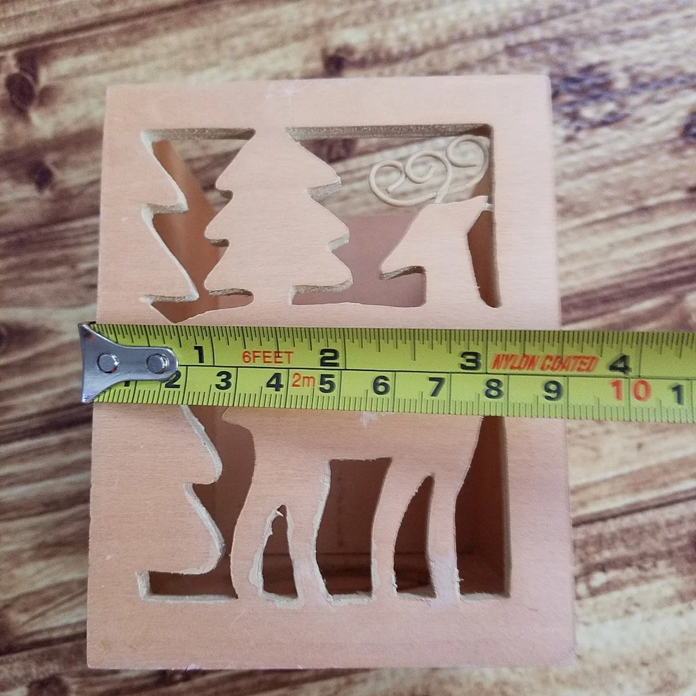 Target Wooden Deer Candle Holder Desk Organizer Rustic Woodland Cutout Christmas